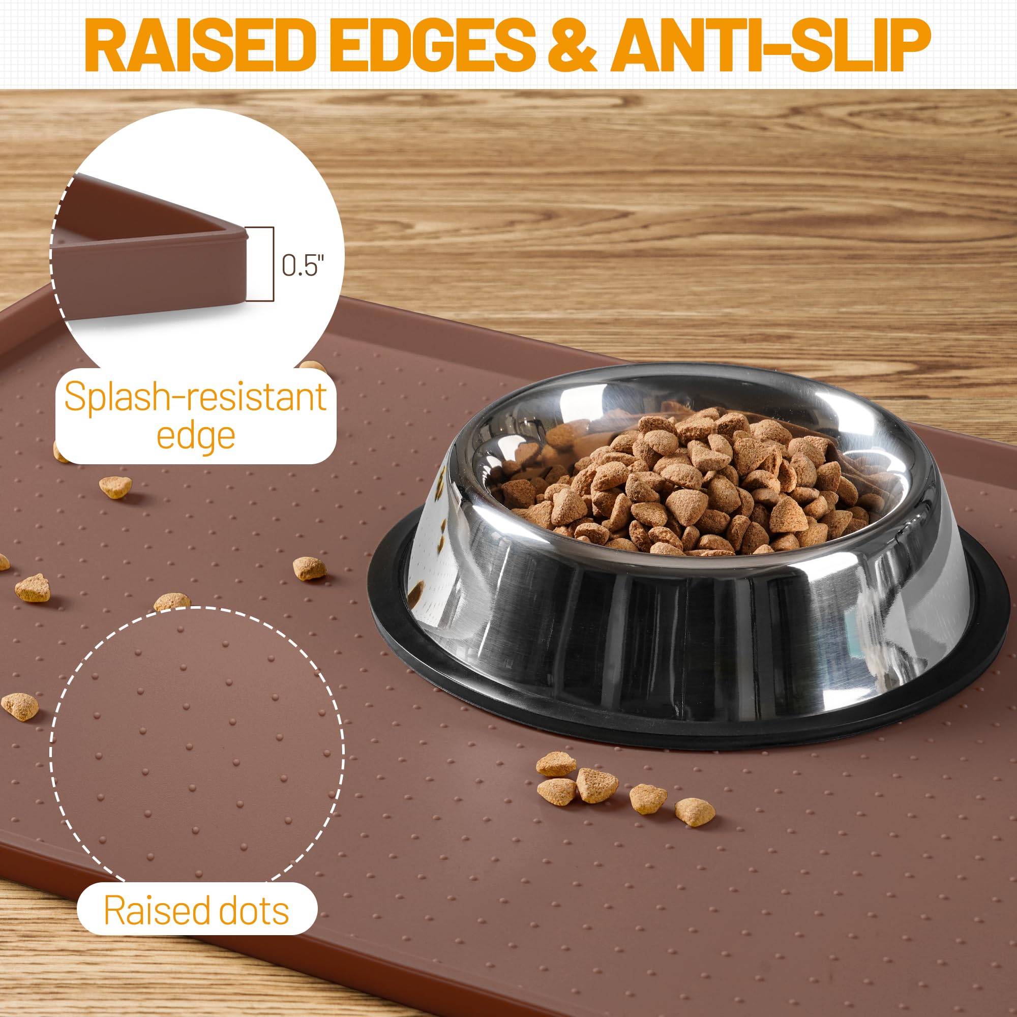 Hubulk dog feeding mat non-slip bottom prevents sliding during mealtime.
