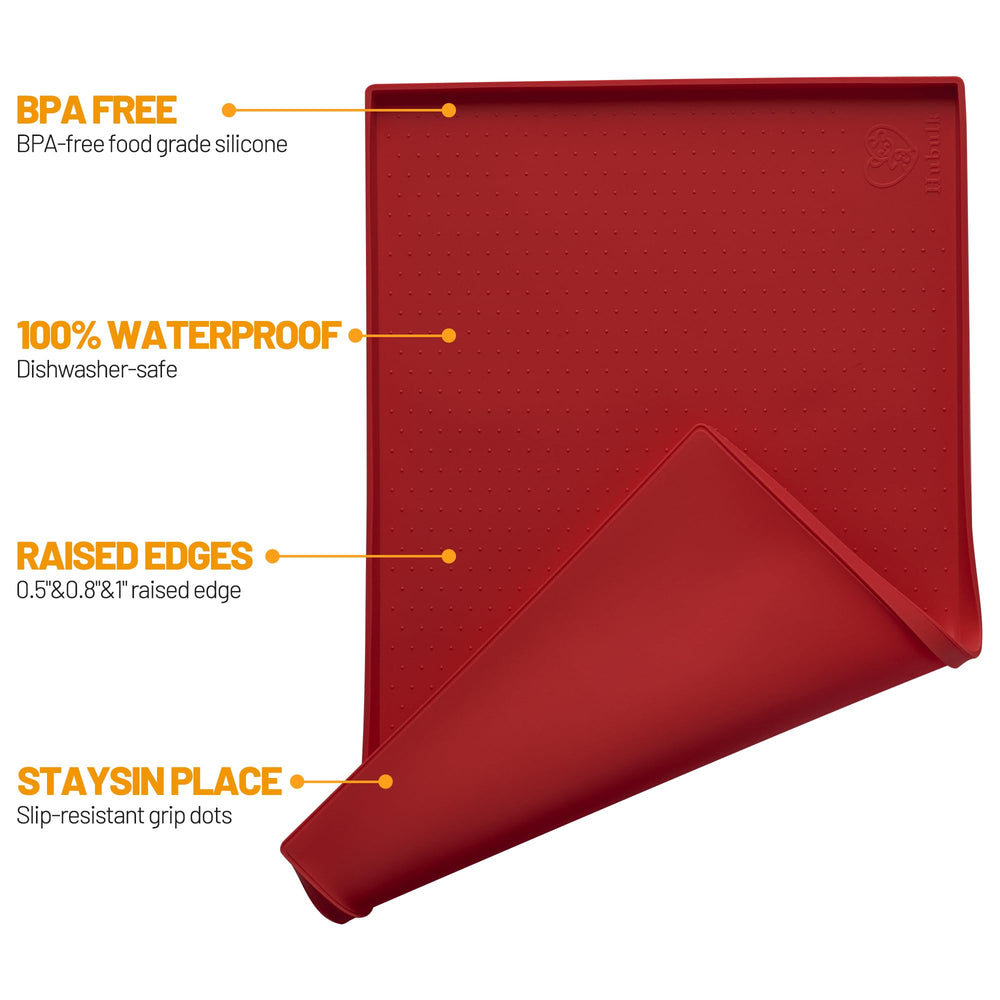Close-up of Hubulk mat raised edge shows spill containment.
