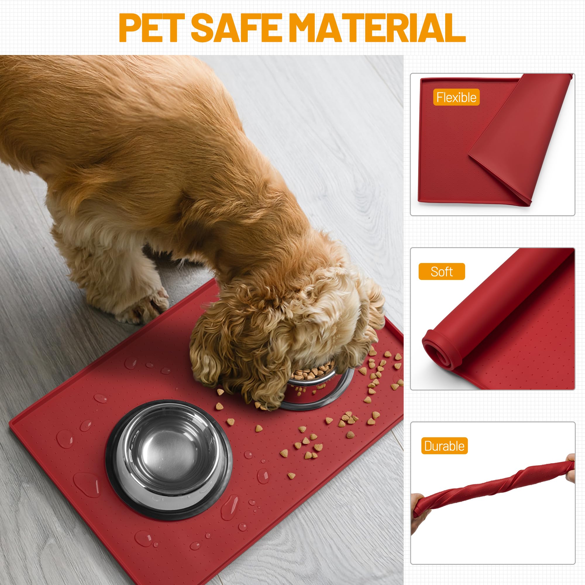 100% silicone, BPA-free Hubulk mat is waterproof and durable.