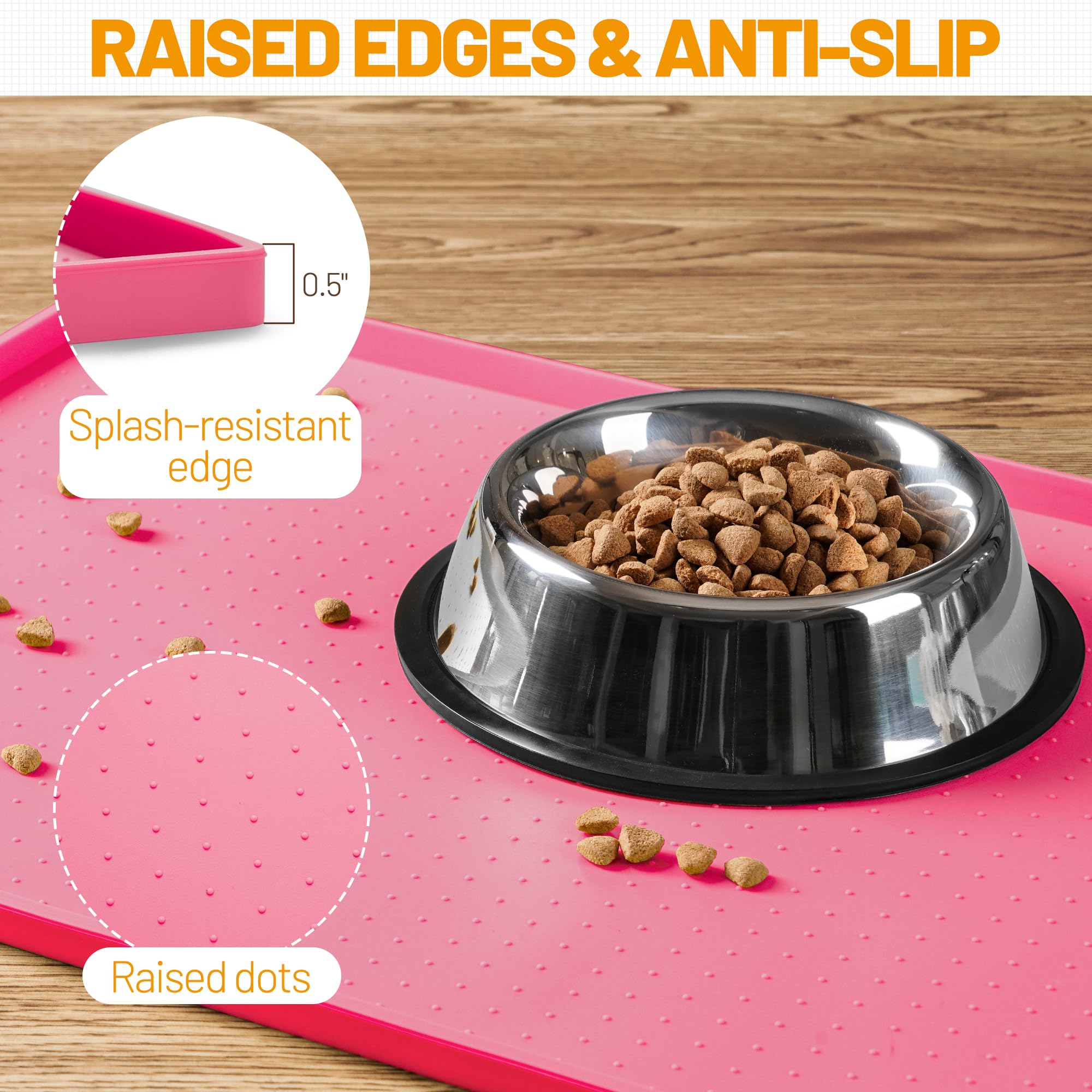 Hubulk dog feeding mat waterproof silicone is easy to wipe clean.