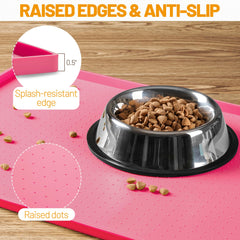 Hubulk dog feeding mat waterproof silicone is easy to wipe clean.