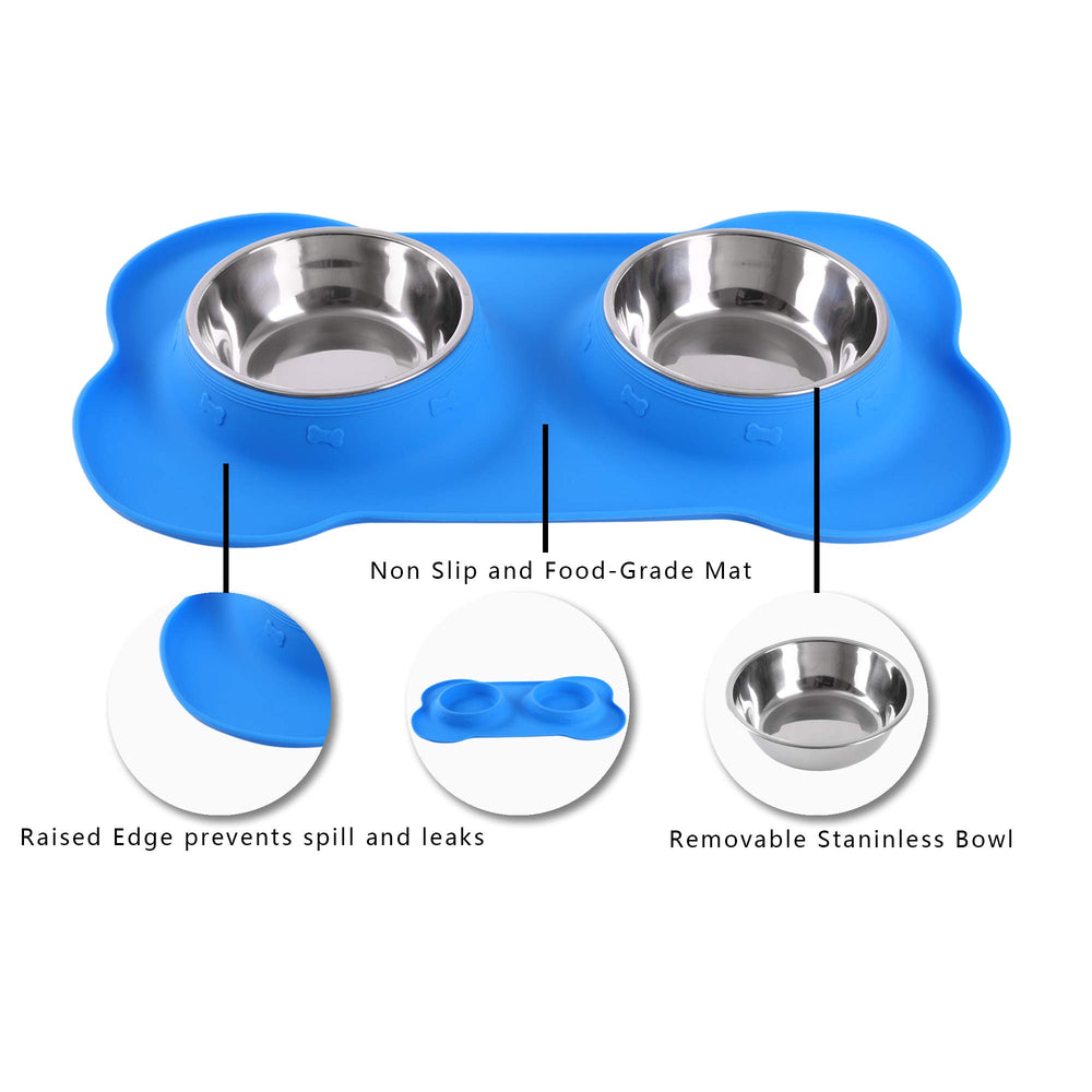 Hubulk double-bowls-water-food arrangement ideal for two pets