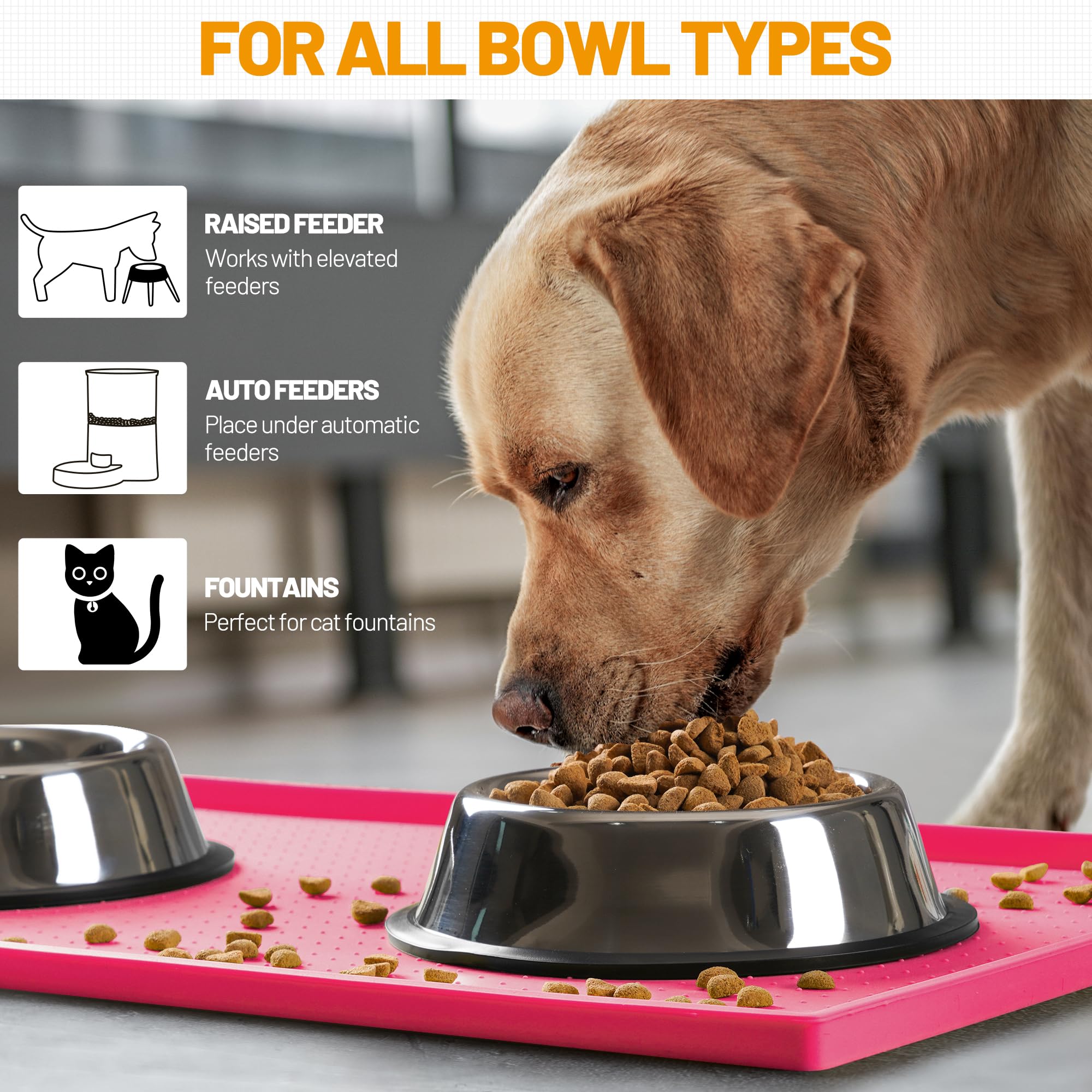 Hubulk easy-clean silicone mat resists stains and odors for pets.