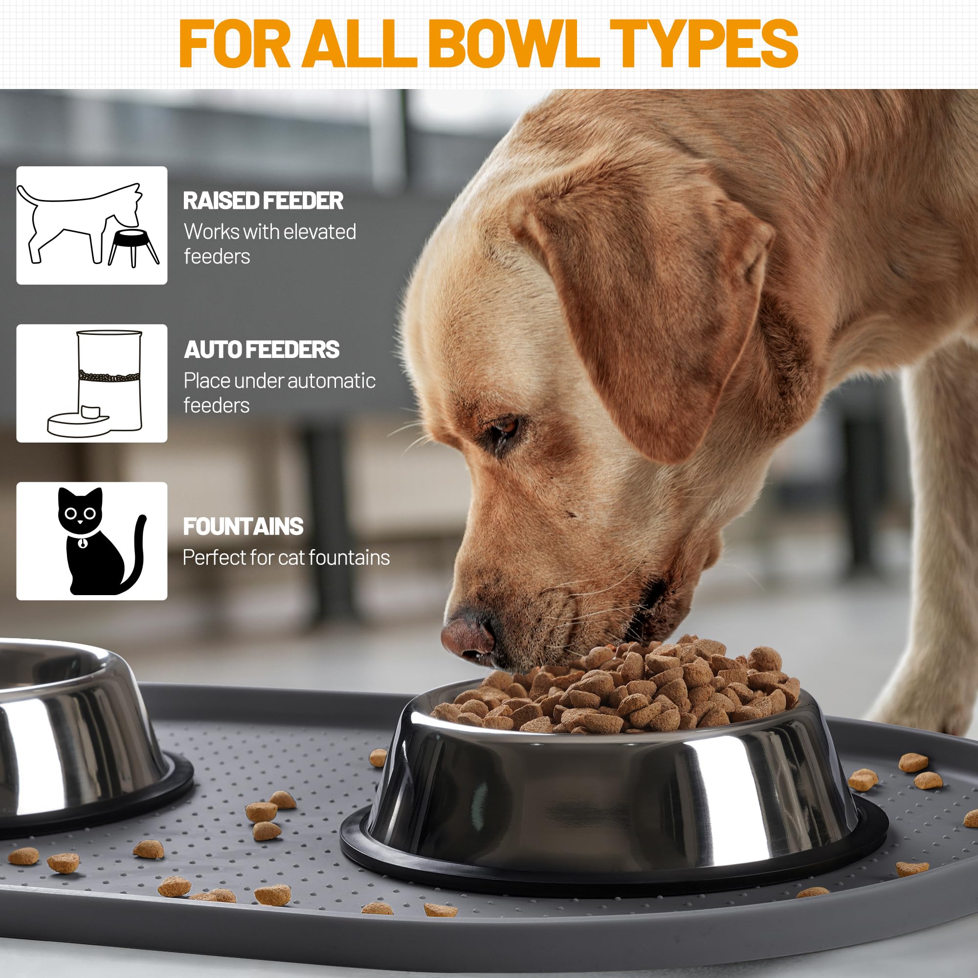 Hubulk microwave-safe pet mat for quick, thorough cleaning