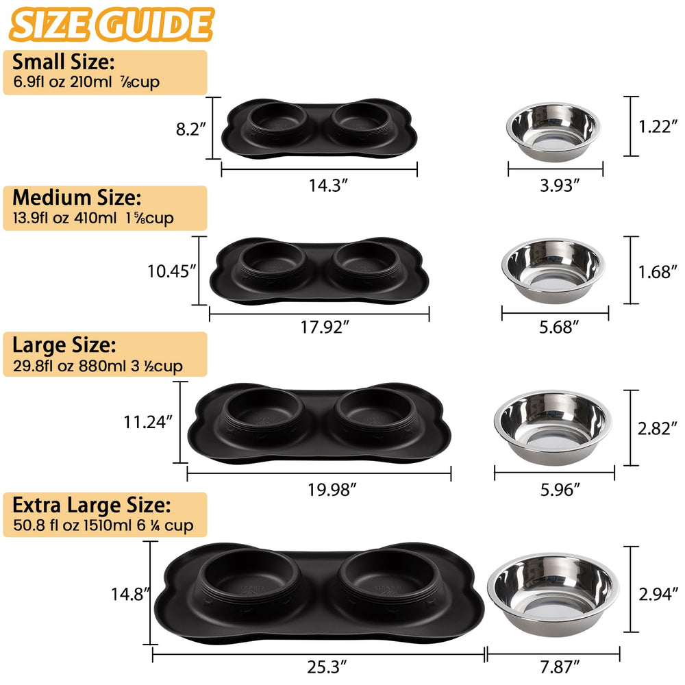 Hubulk Pet Bowls include a scoop for quick, portioned servings.