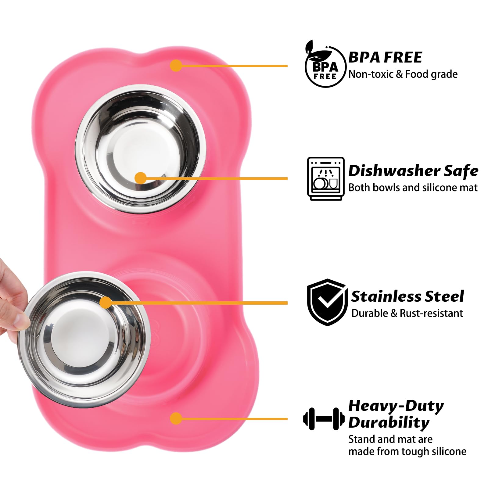 Hubulk Pet Bowls no-spill silicone mat catches spills and protects floors