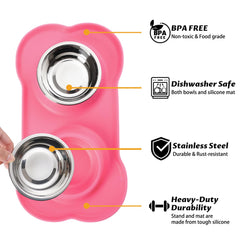 Hubulk stainless steel bowls close-up showing dishwasher-safe design