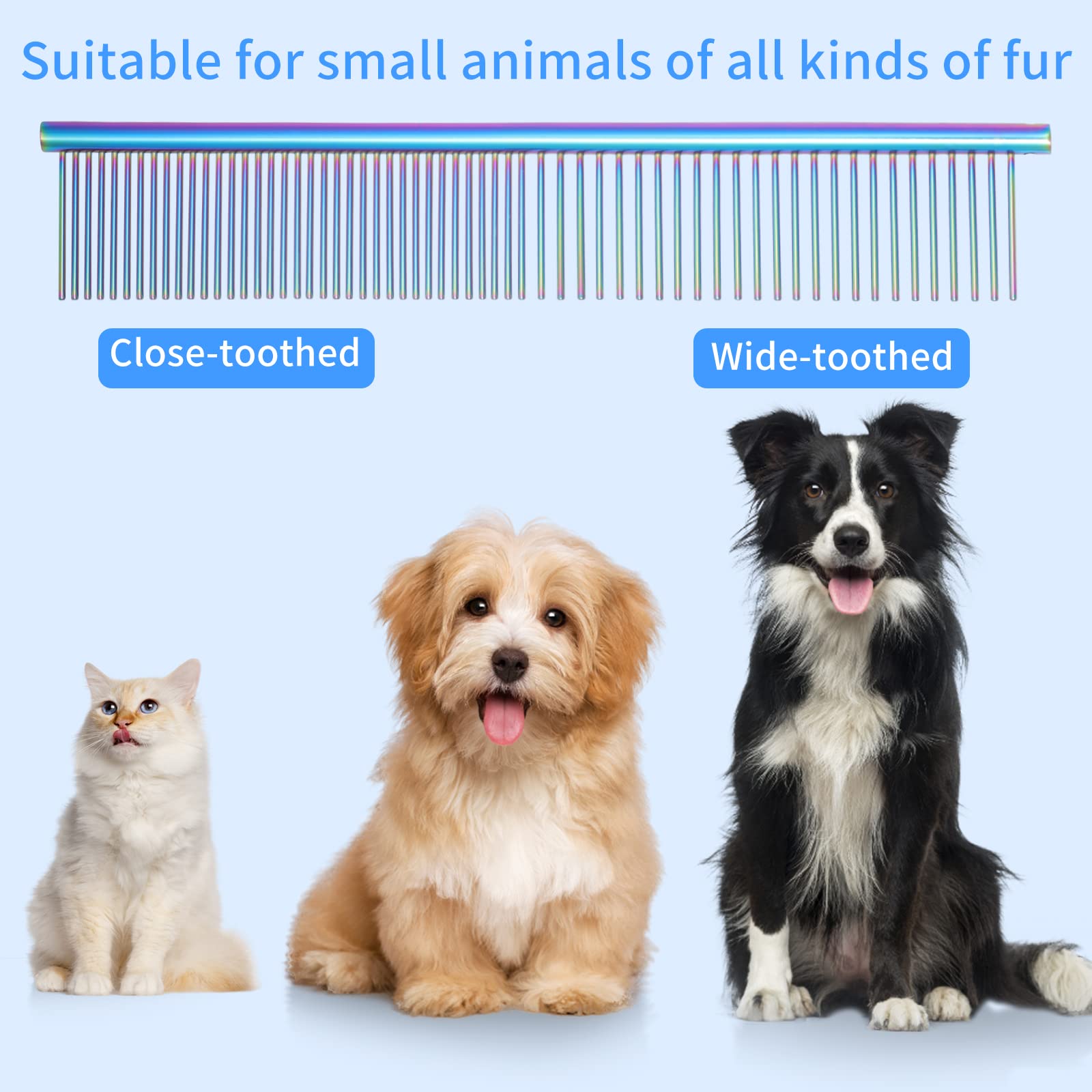 Hucholite grooming comb for detangling, mats, and skin stimulation.