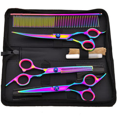 Hucholite professional barber kit curved 7-inch scissor with sharp edge for precise pet grooming.
