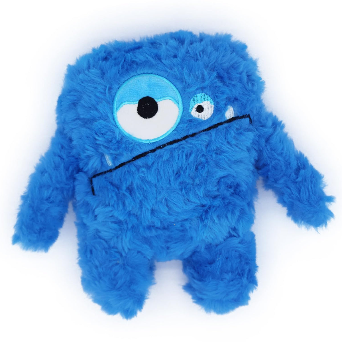 HUGEME Plush Squeaky Toy blue side view promotes active play and bonding.