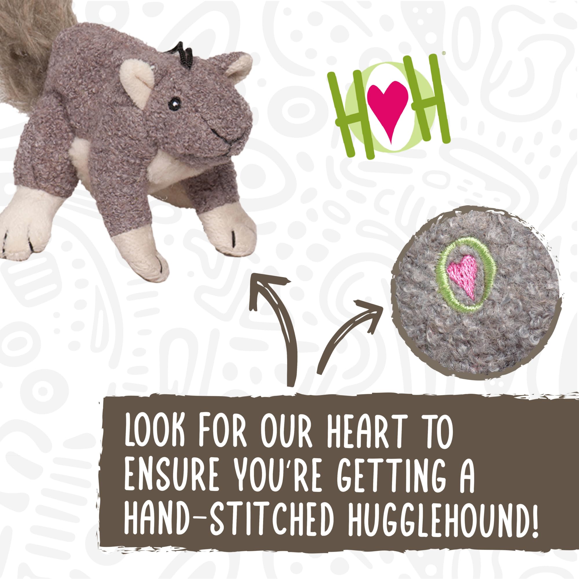 HuggleHounds Feller Squirrel durability shot with dog tugging soft yet strong