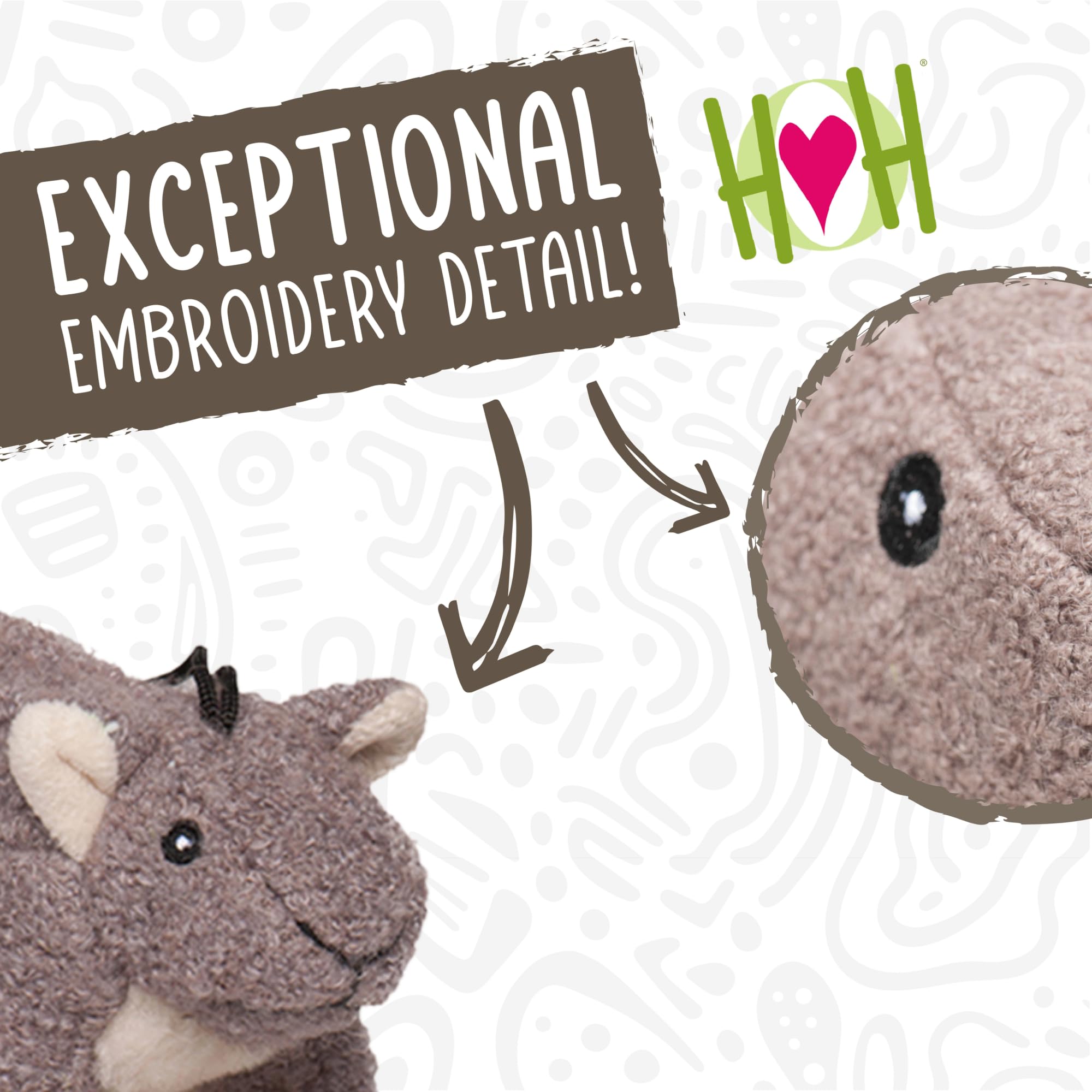 HuggleHounds Feller Squirrel squeaker close-up highlighting interactive play and engagement