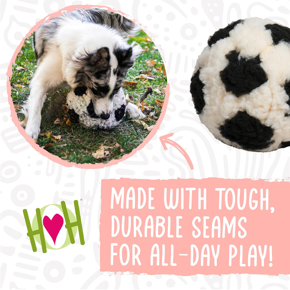 HuggleHounds HuggleFleece plush ball 8-inch size suitable for dogs of all sizes.