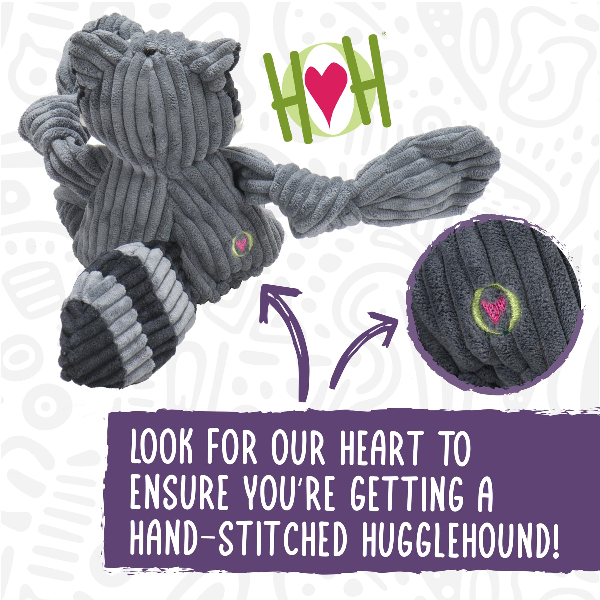 HuggleHounds Knottie Rainbow Trout plush with Tuffut Technology for long-lasting durability.