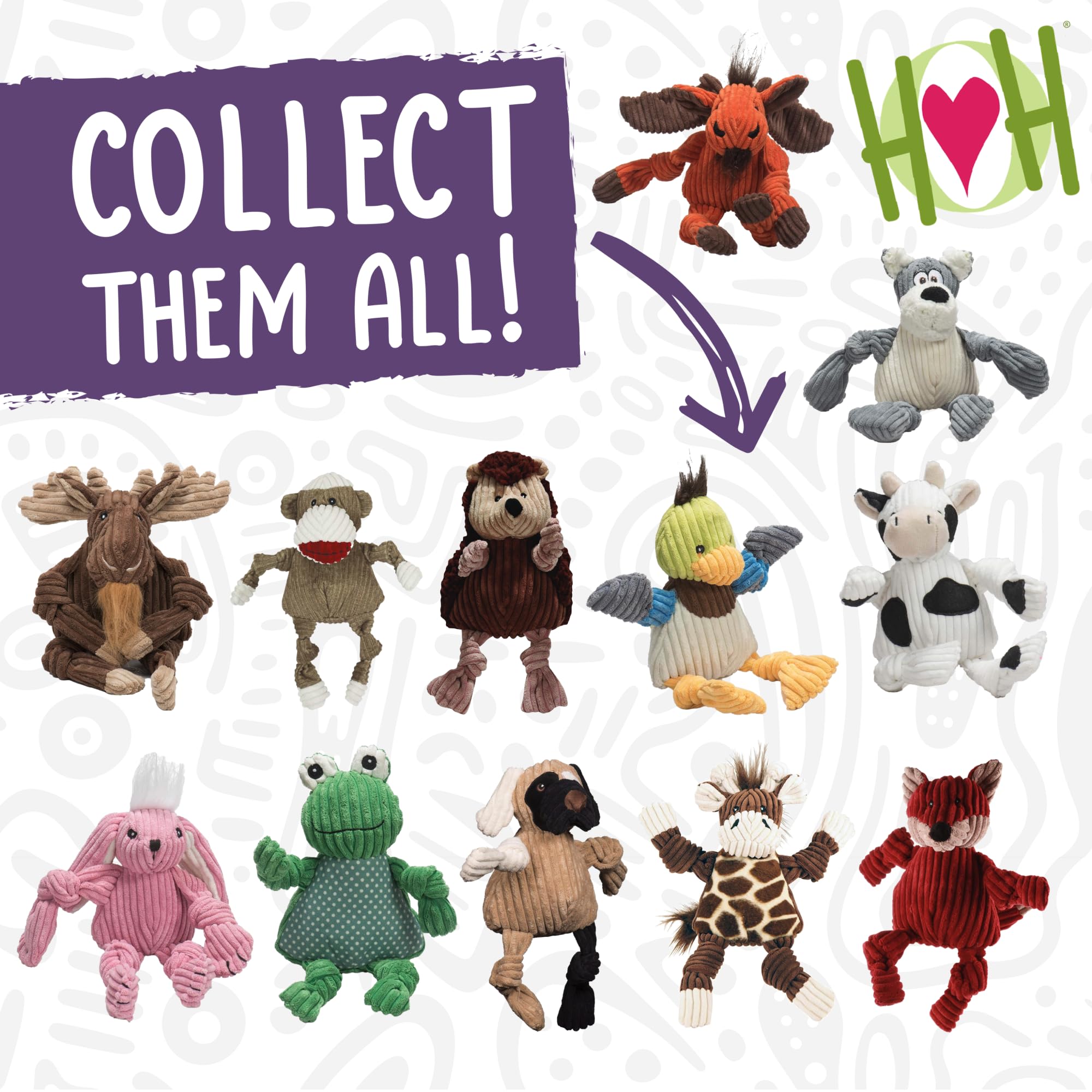 HuggleHounds Rainbow Trout toy image highlights the dual squeakers for varied sounds.