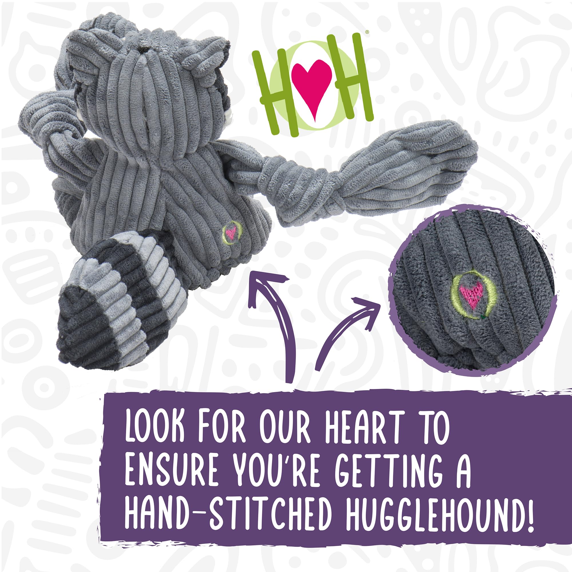HuggleHounds Knottie Tartan Tidings Fox close-up knotted limbs for tugging