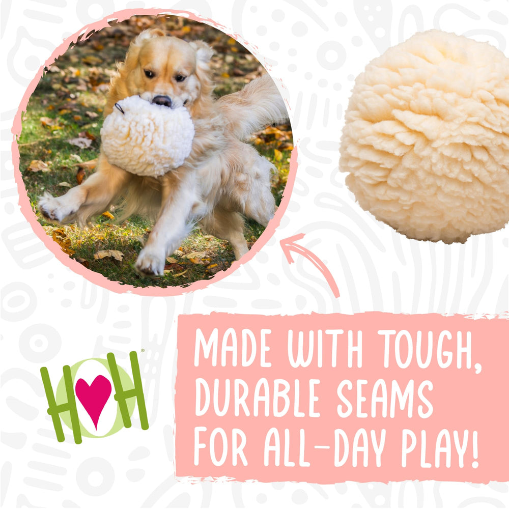 HuggleHounds plush ball is machine washable and quick-drying after adventures.