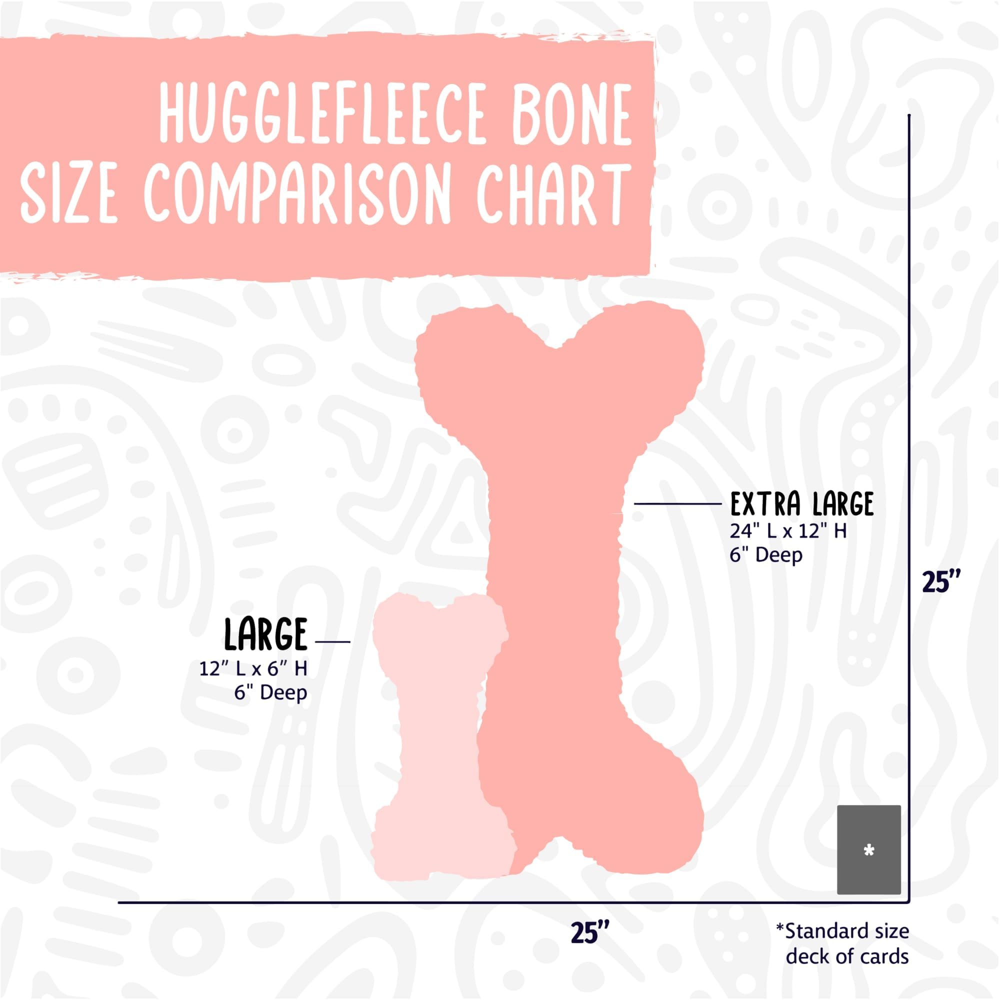 HuggleHounds bone toy with faux sheepskin texture for premium feel