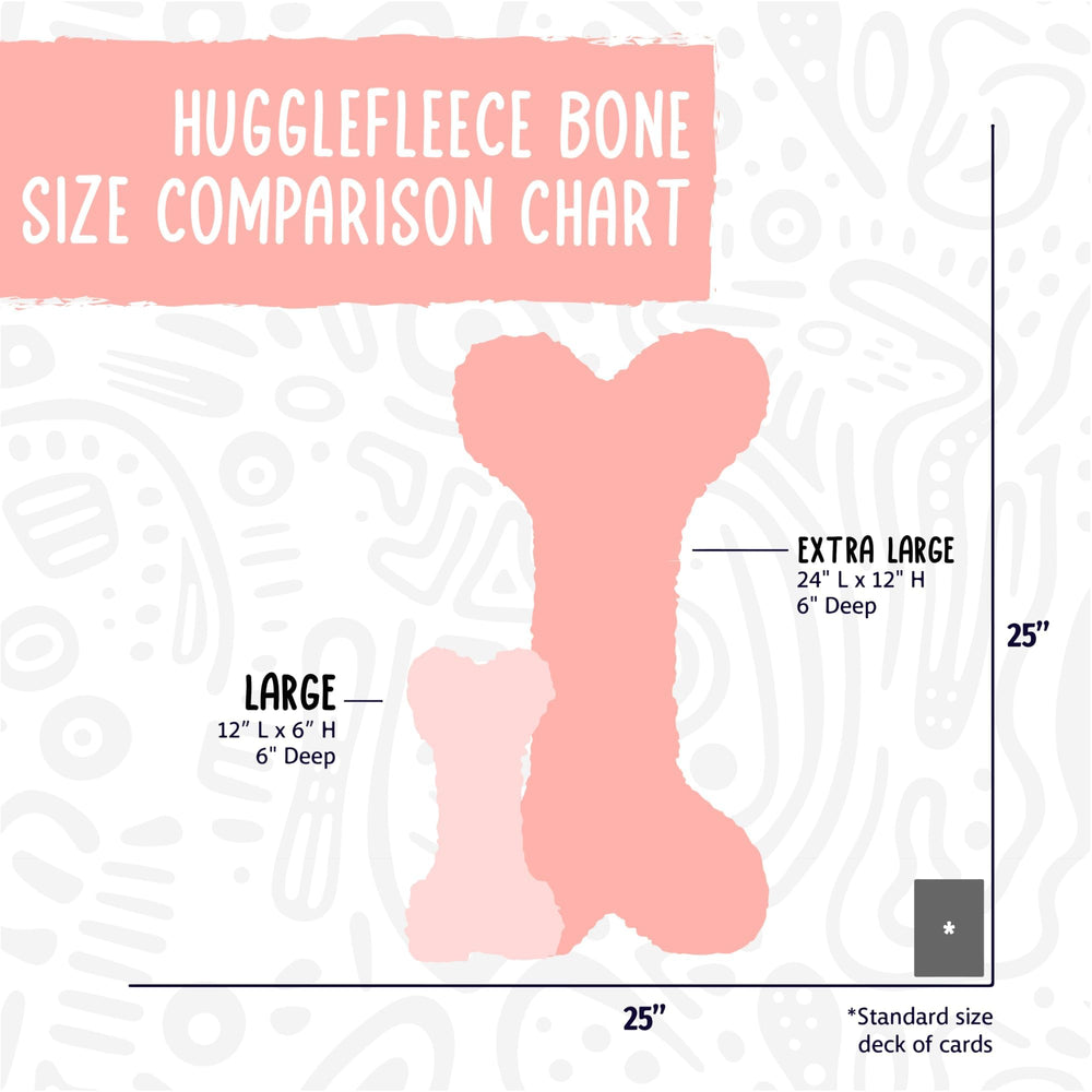 HuggleHounds bone toy with faux sheepskin texture for premium feel