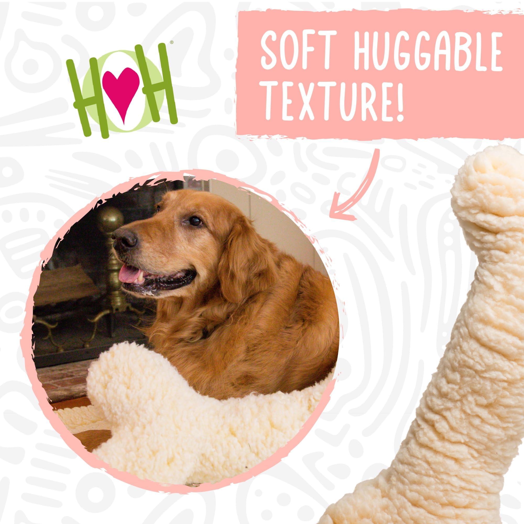 HuggleHounds plush bone toy with reinforced seams for tougher play sessions