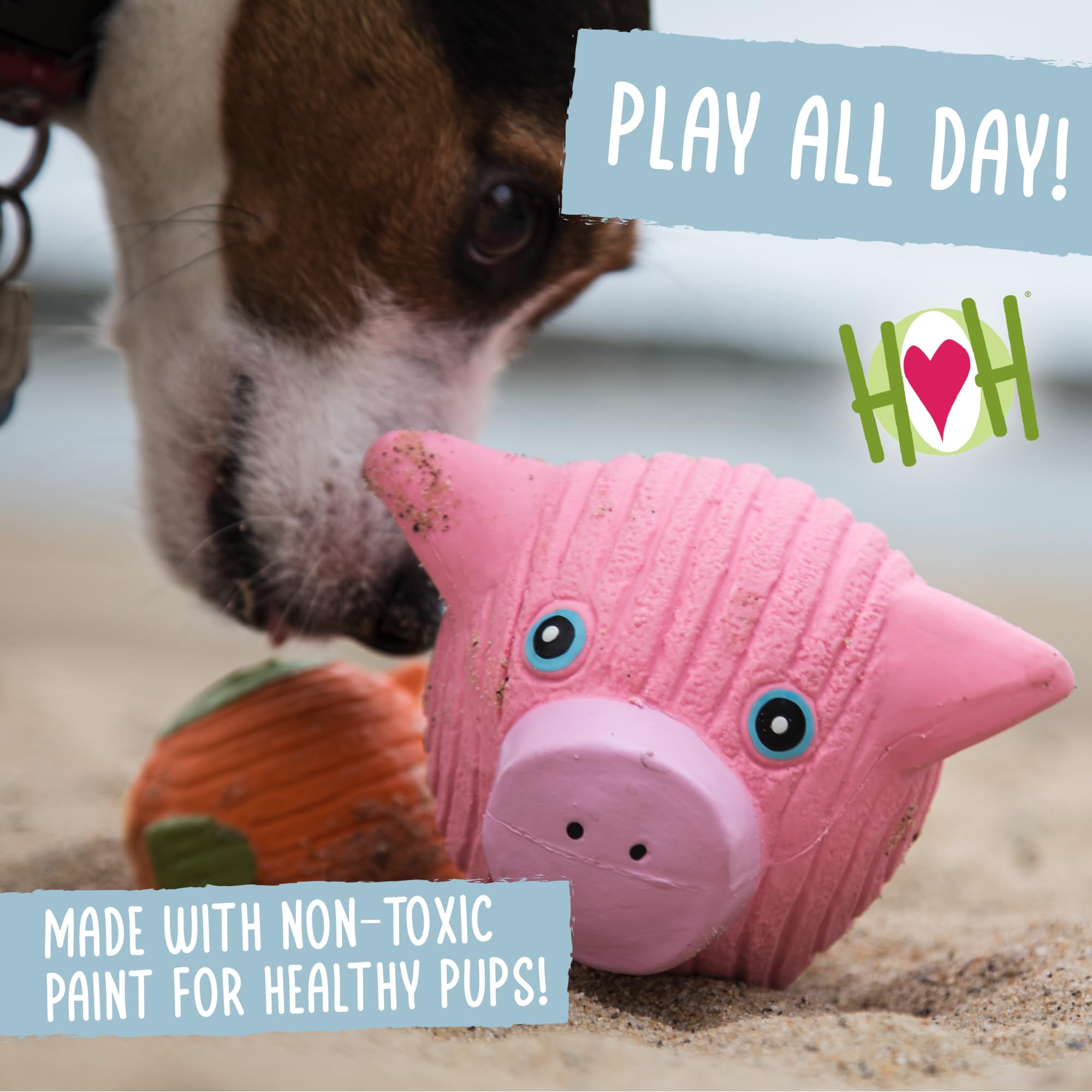 HuggleHounds Ruff-Tex Dottie Cow interior squeaker encourages interactive play