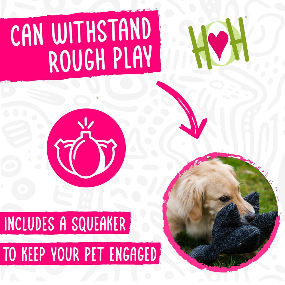 HuggleHounds Squooshie Fox faux fur finish adds plush appeal for daily games.