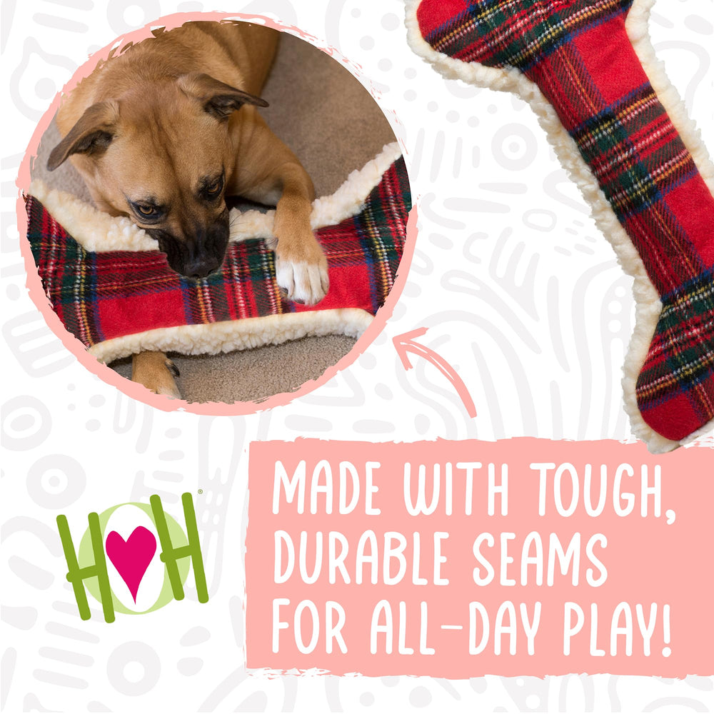 HuggleHounds Tartan Tidings reinforced seams demonstrate long-lasting quality.