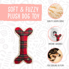 HuggleHounds Tartan Tidings soft fleece material provides cozy texture for dogs.
