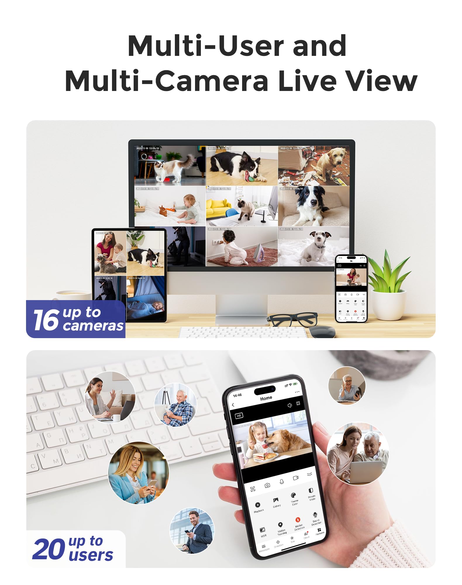 Hugolog 3K 5MP Alexa-compatible security camera for easy voice control.