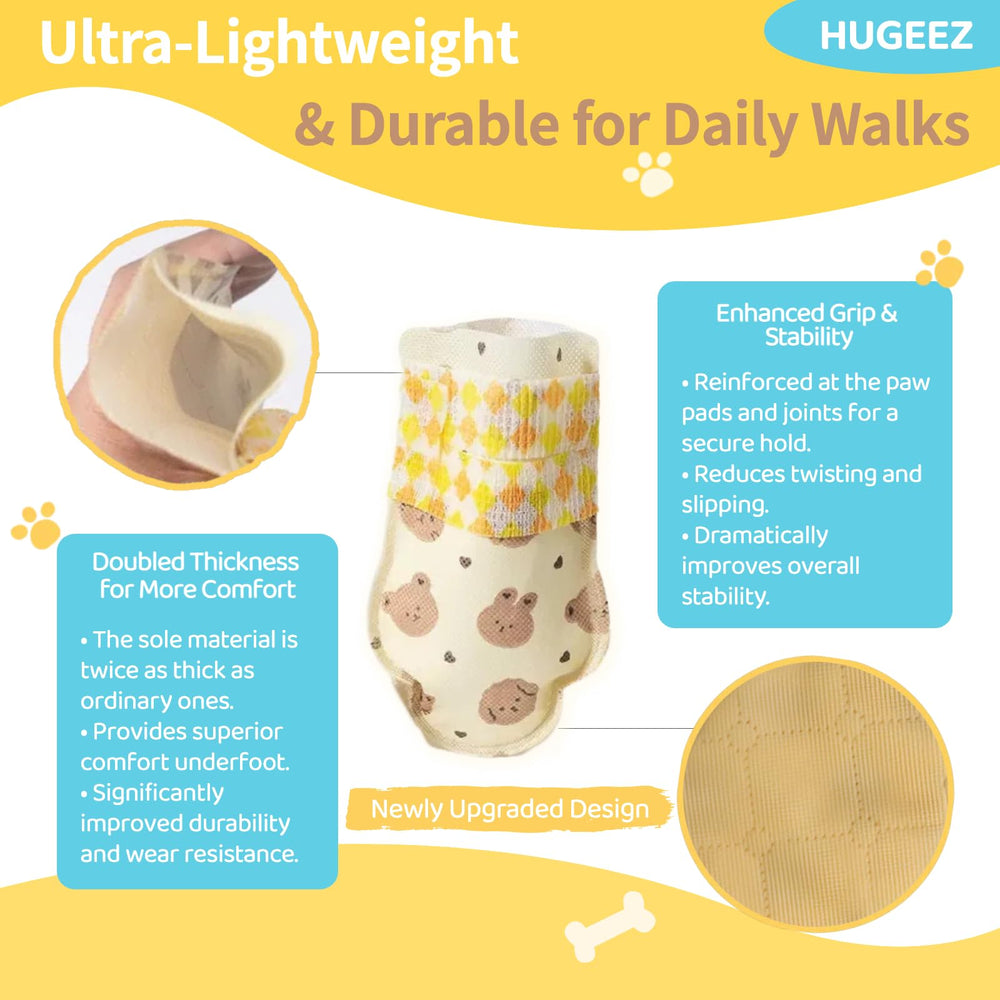 HUGEEZ easy-on booties with wide opening for quick fit