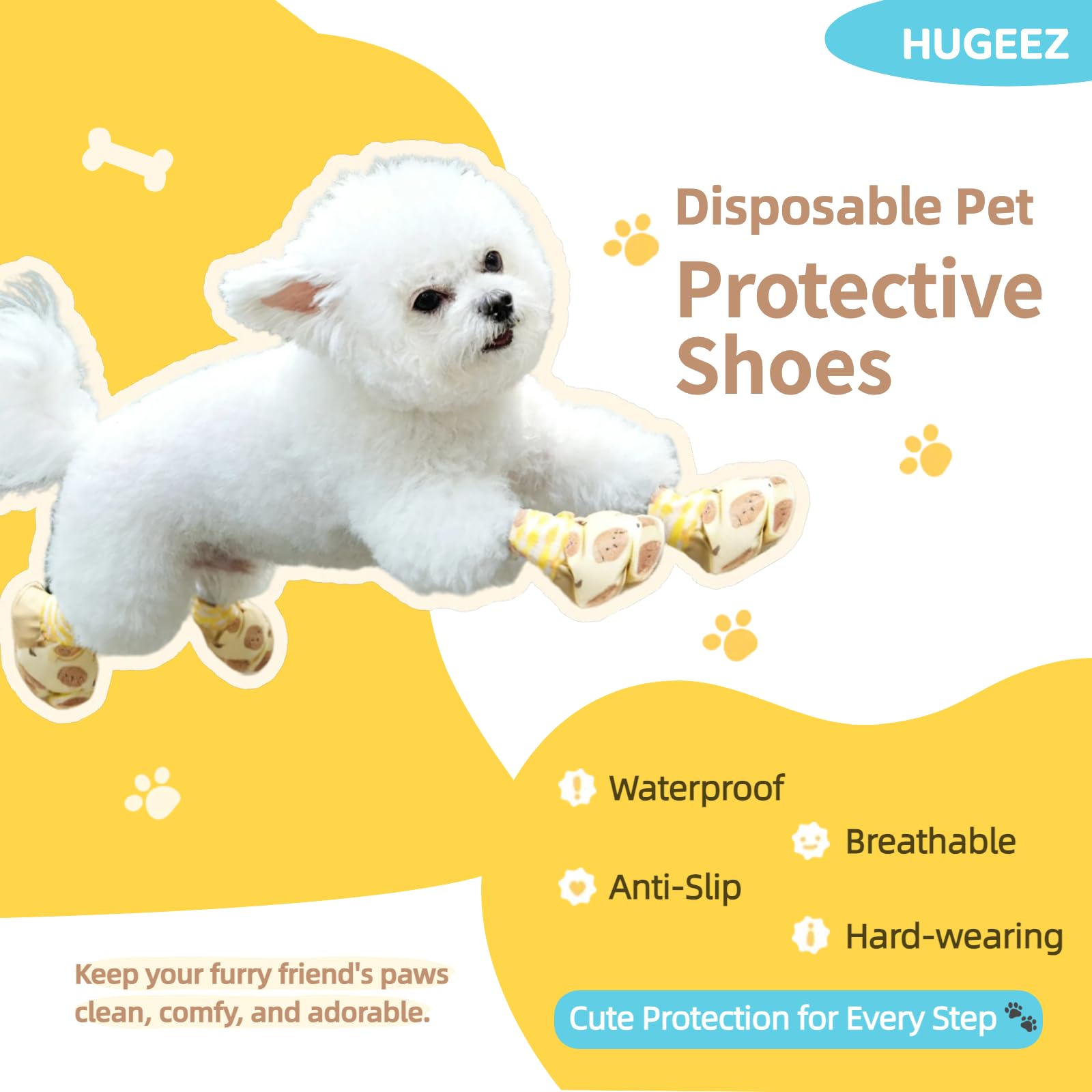 HUGEEZ paw protectors waterproof for wet weather protection