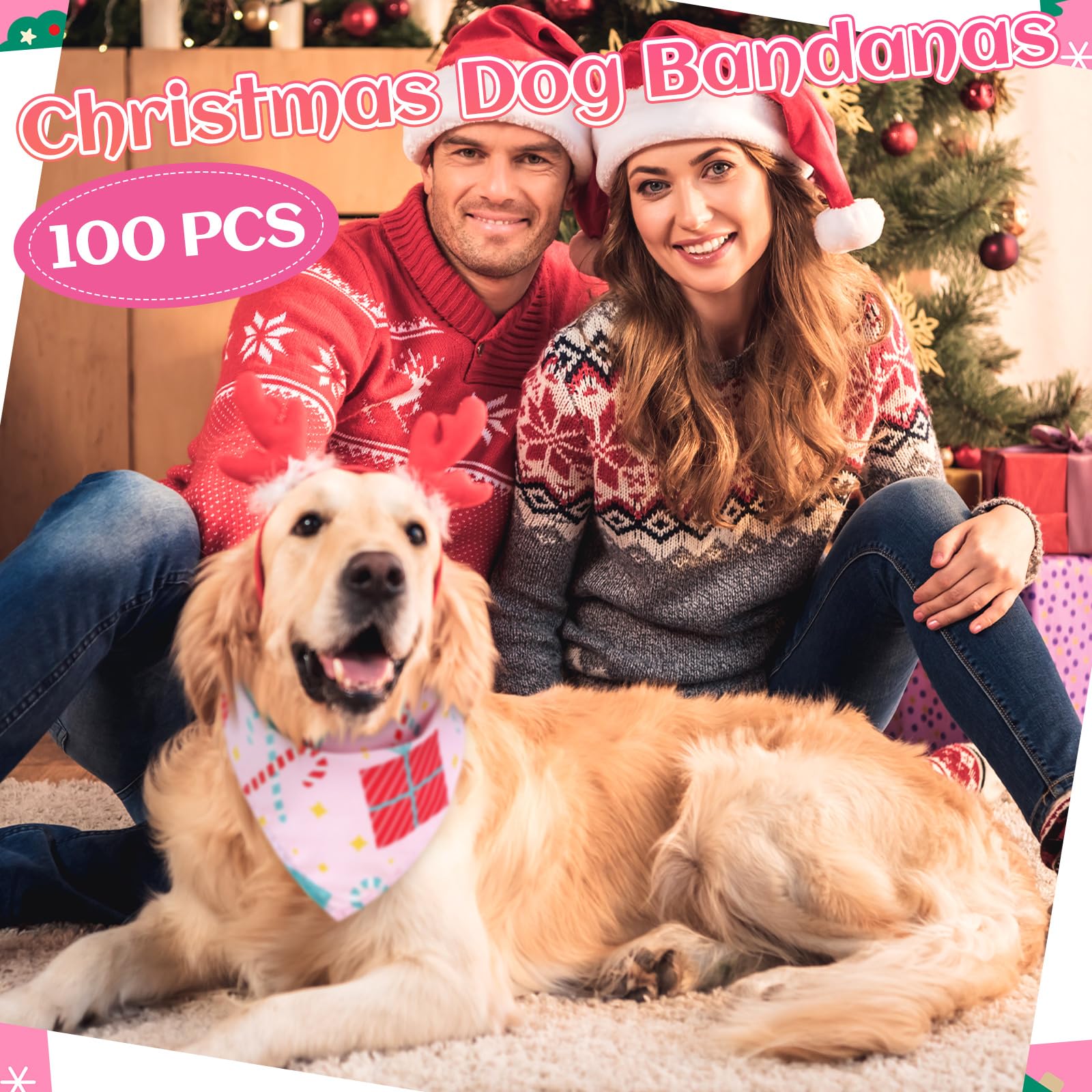 Huhumy bulk pink dog bandanas for girls dogs at parties and photos