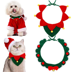 Huhumy Christmas collars pack—two adjustable pet collars for festive holiday photos.
