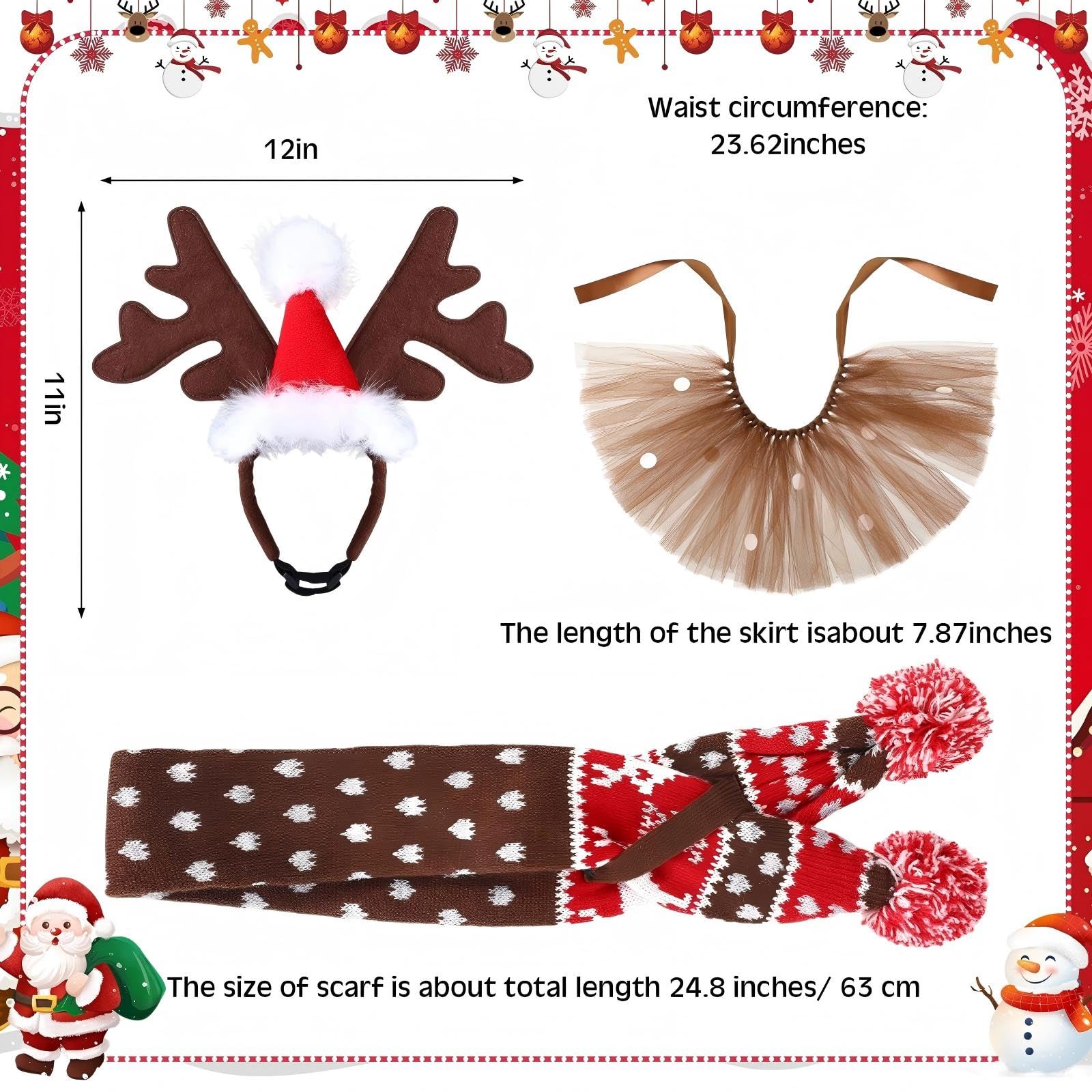 Huhumy Christmas dog costume scarf provides cozy warmth and seasonal style.