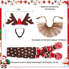 Huhumy Christmas dog costume scarf provides cozy warmth and seasonal style.
