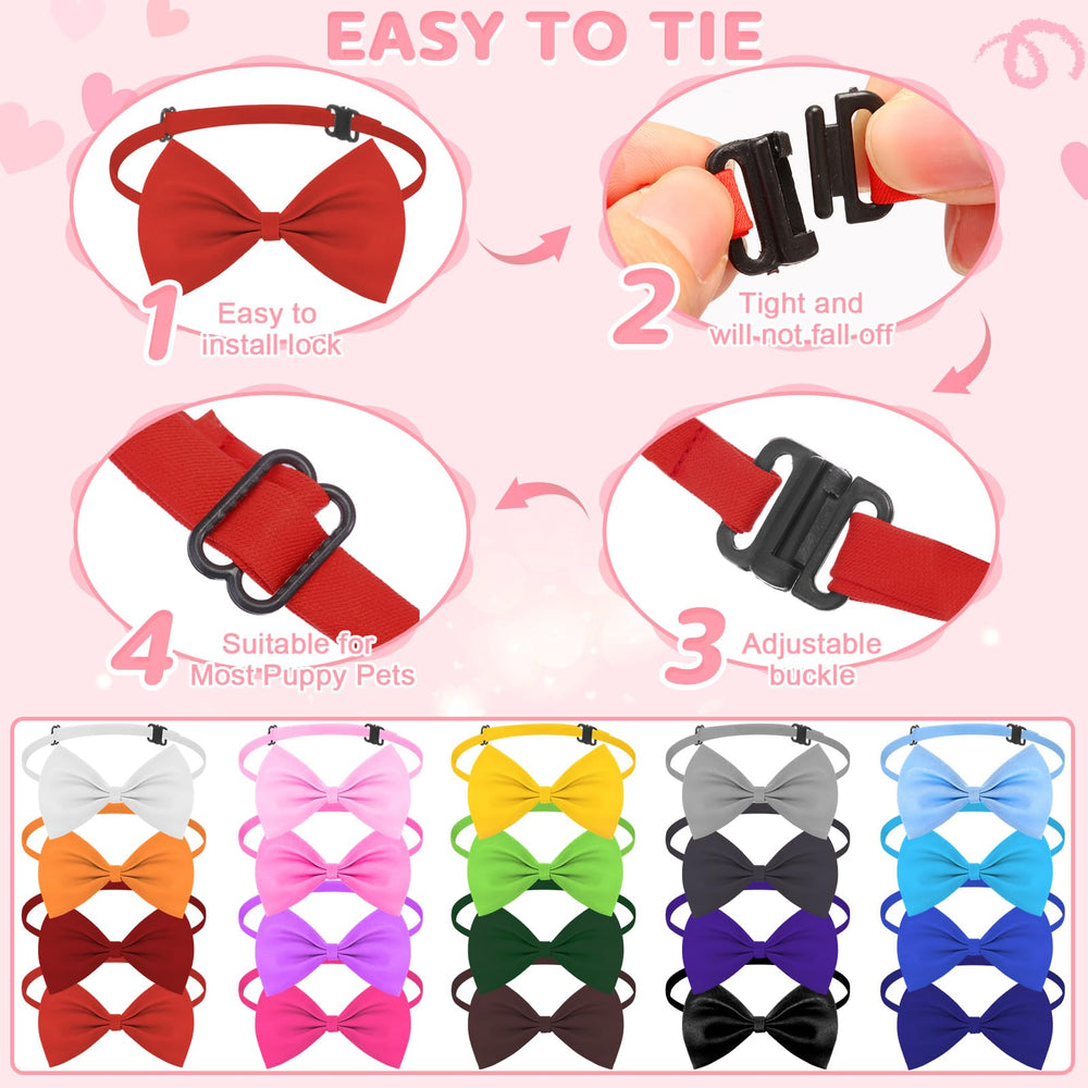 Huhumy dog bow tie adjustable collar close-up for comfortable fit.