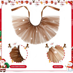 Huhumy Christmas dog costume tutu skirt adds playful volume for celebrations.