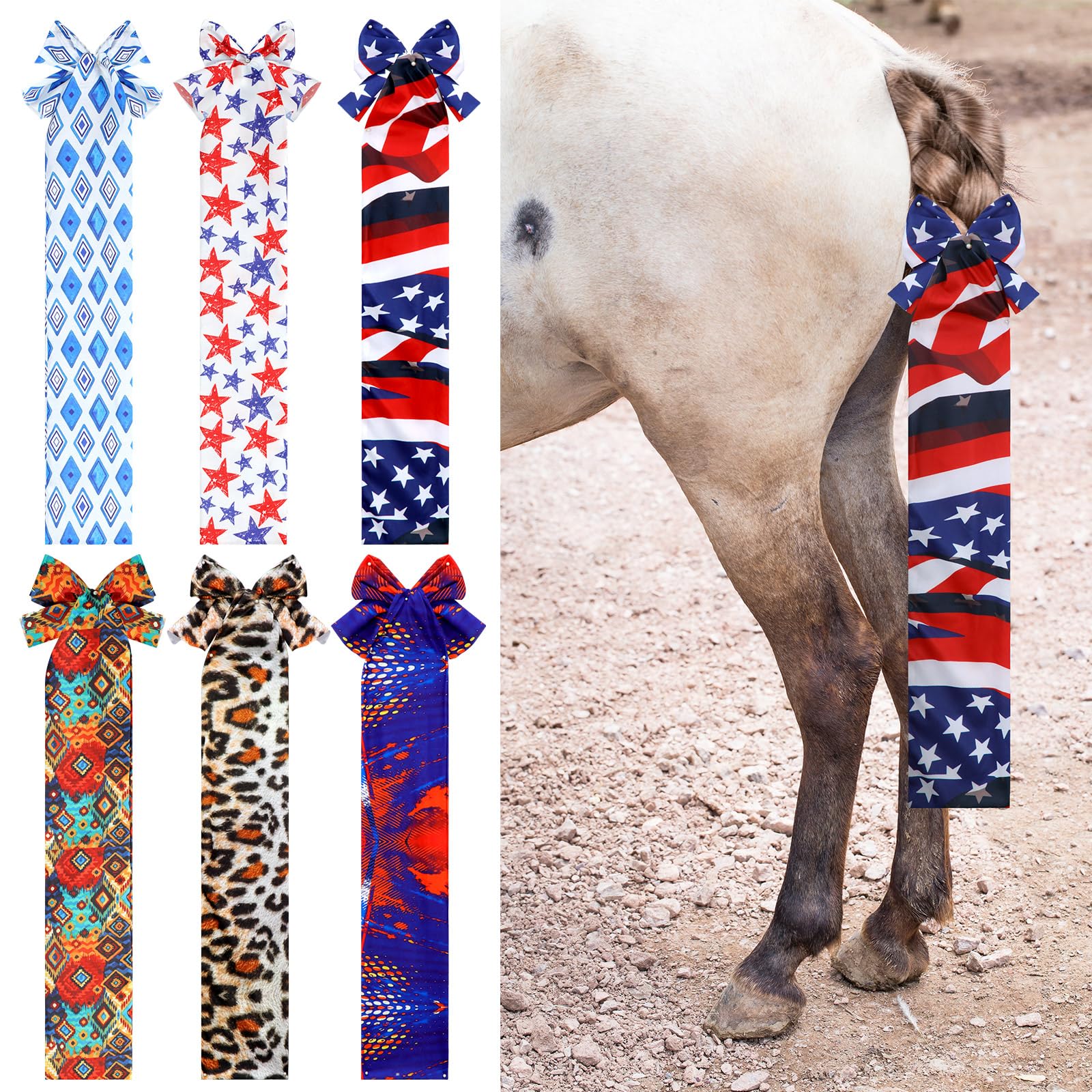 Huhumy horse tail bag diamonds design protects tail while adding show-ready style