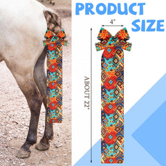 Huhumy horse tail bag leopard design shields tail from dirt during grooming