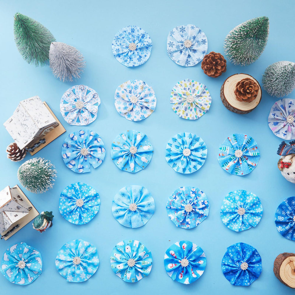 Huhumy blue white pattern bow adds cheerful flair for photo shoots