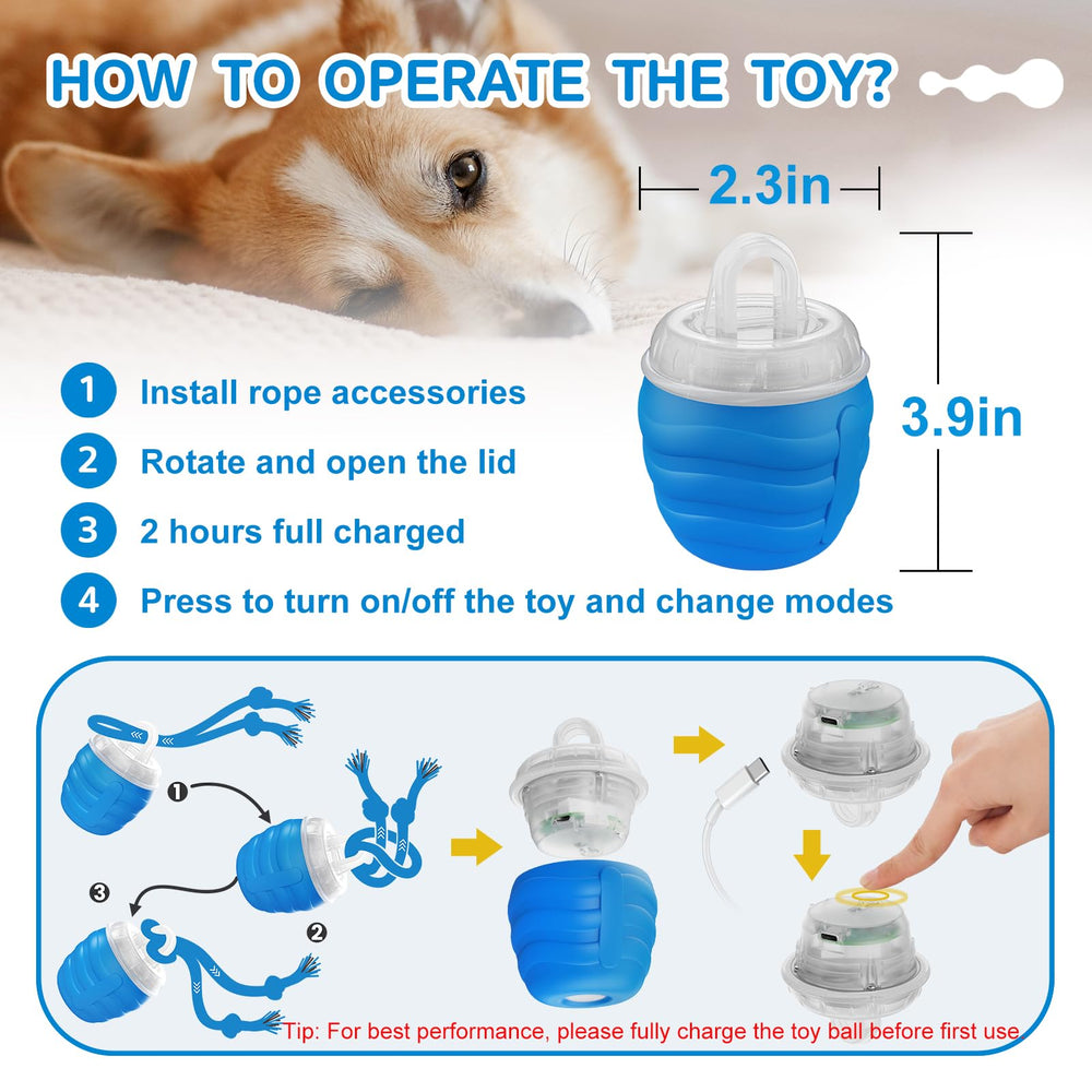 Huimpet interactive ball blue dog-playing scene for boredom relief