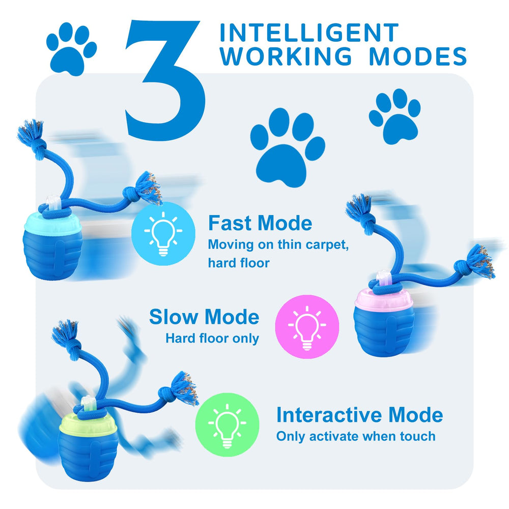Huimpet interactive dog ball blue USB-C charging for long play sessions