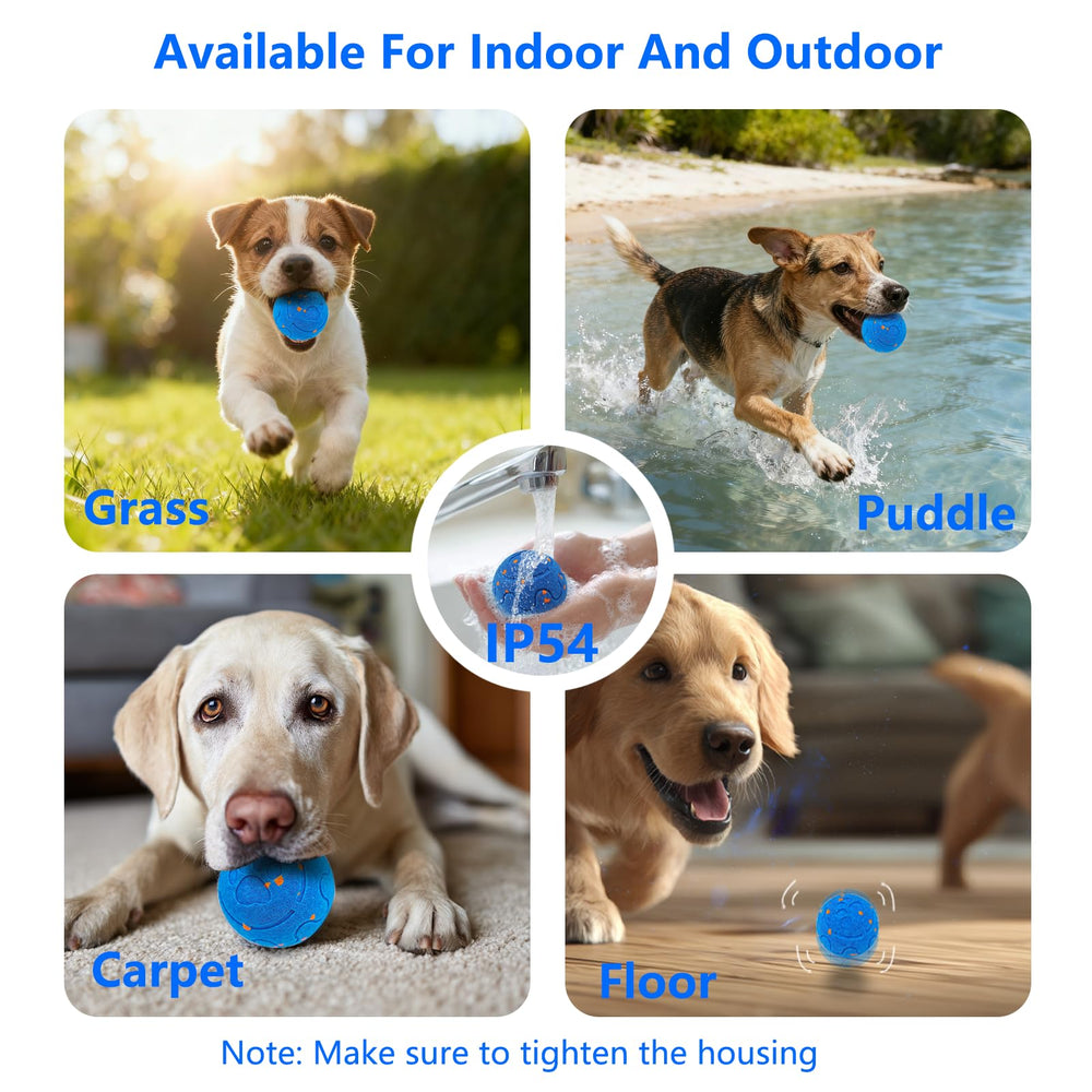 Huimpet Interactive Dog Ball purple-mode image highlights gentle movement with obstacle avoidance