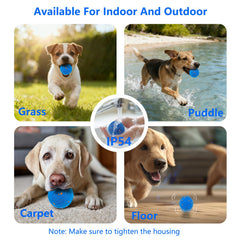 Huimpet Interactive Dog Ball purple-mode image highlights gentle movement with obstacle avoidance