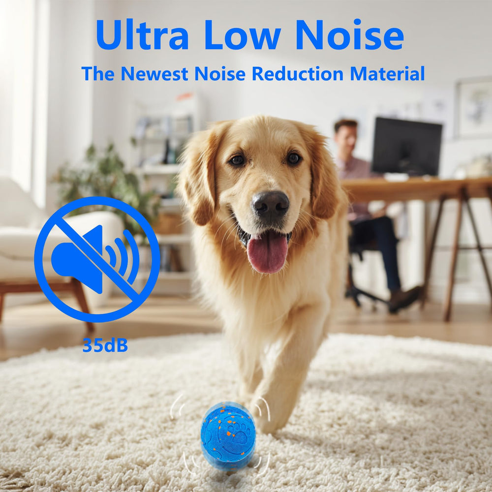 Huimpet Interactive Dog Ball USB-C charging image shows quick power for long sessions