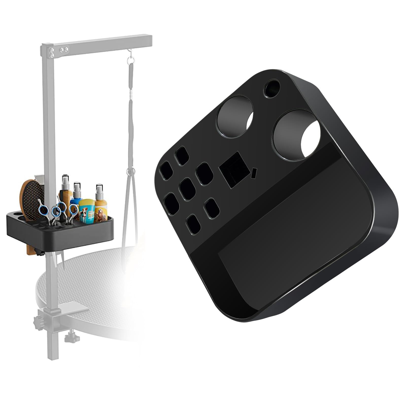 Huioqwe portable grooming tools holder on a table ready for quick, organized grooming sessions.