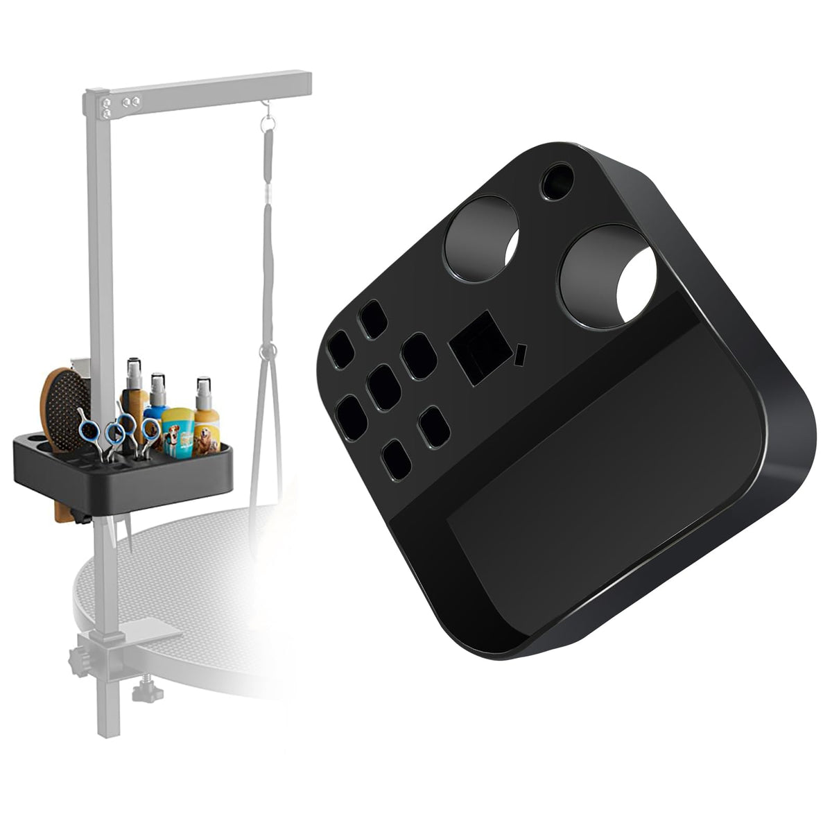Huioqwe portable grooming tools holder on a table ready for quick, organized grooming sessions.