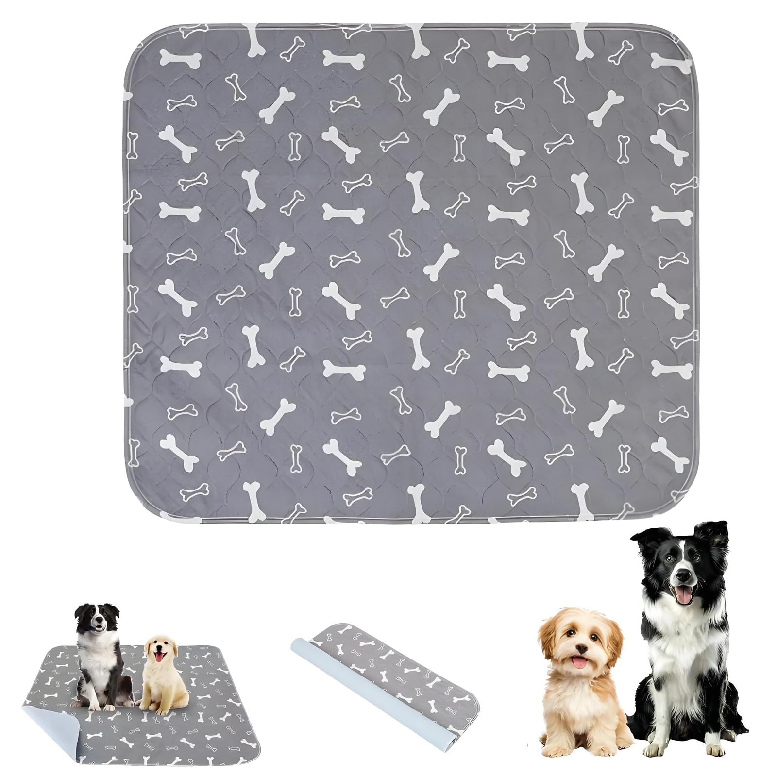 Huiteng XR washable dog pad gray top view, durable for training sessions