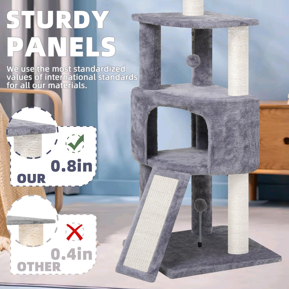 HUITREE multi-level perches offer quiet retreats and cat-naps after play.