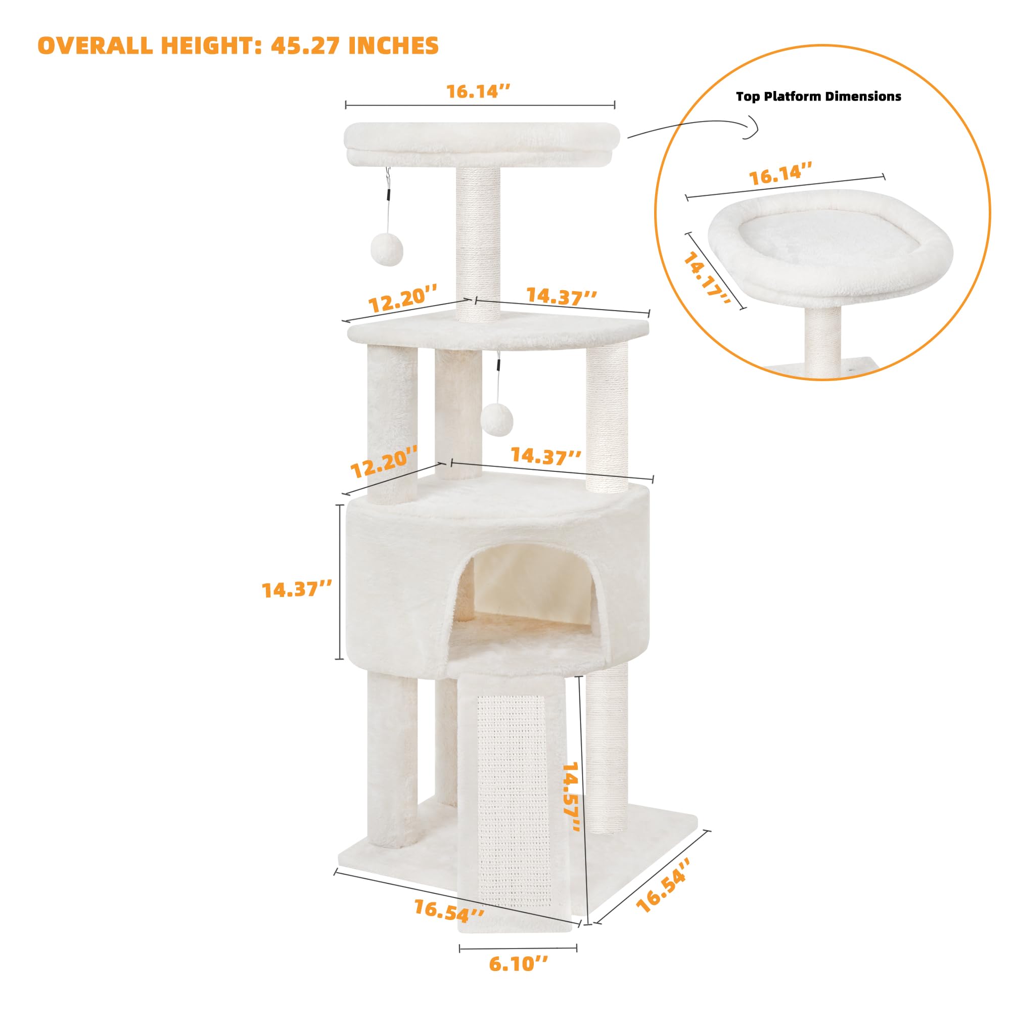 HUITREE cat tree scratching post showcases natural jute wraps for furniture protection.